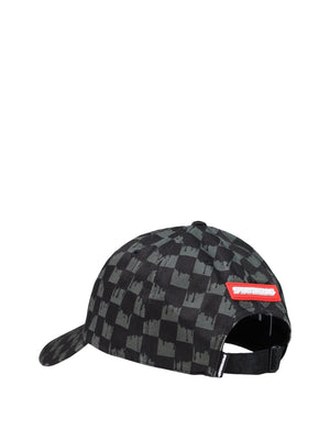 Sprayground Cappello Drip Check Shark Cap Sprayground - Grigio