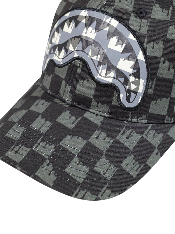 Sprayground Cappello Drip Check Shark Cap Sprayground - Grigio