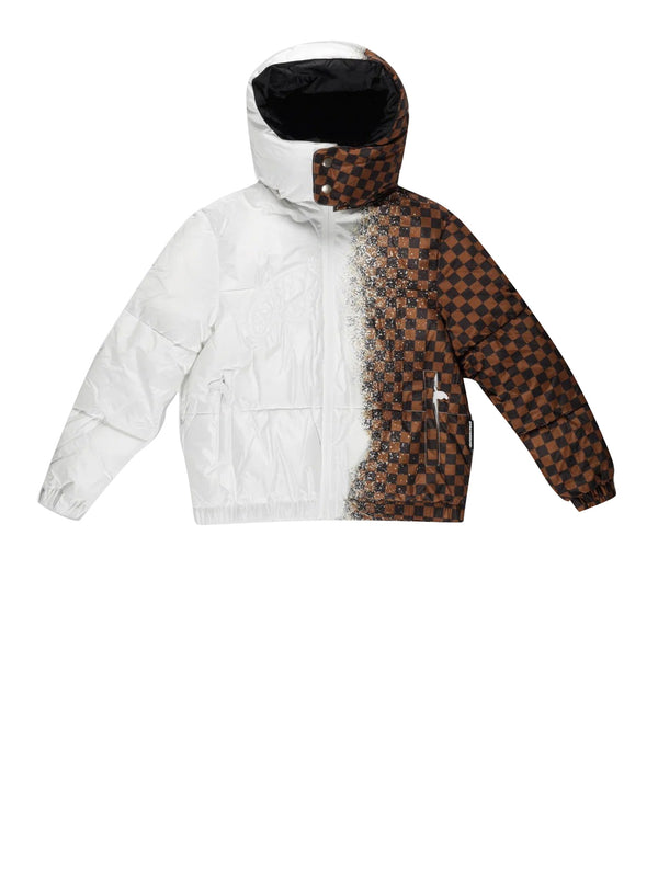 Sprayground Piumino Check Down Jacket Sprayground - Bianco/Grigio