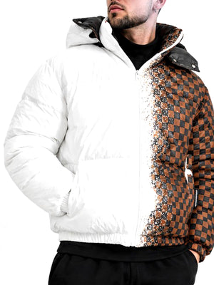 Sprayground Piumino Check Down Jacket Sprayground - Bianco/Grigio