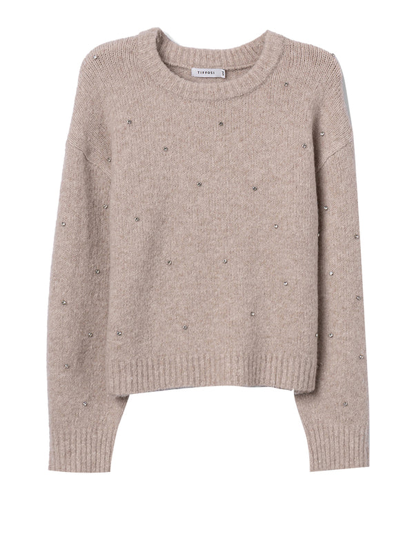 TIFFOSI Maglione Tiffosi Corto In Maglia Beige