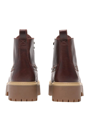 Timberland Stivaletti in Pelle Stone Street Mid Lace Up Timberland - Bordeaux