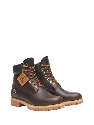 TIMBERLAND Polacchino Impermeabile Timberland Premium 6-Inch da Uomo in marrone scuro/colore nero