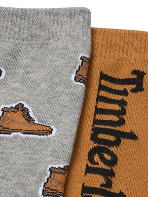 Timberland Calzini Boot Print Crew 2-Pack Timberland - Grigio