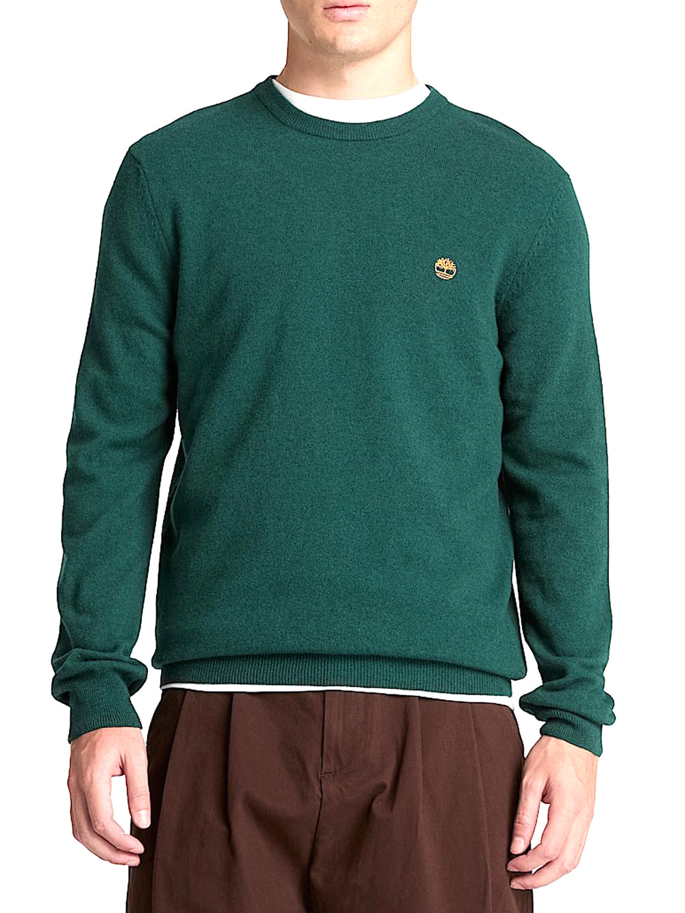 Timberland Timberland Maglione Girocollo in Lana Merino Cohas Brook Verde Scuro