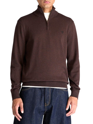 TIMBERLAND Maglione Williams River Quarter Zip Timberland - Marrone Scuro