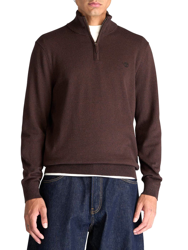TIMBERLAND Maglione Williams River Quarter Zip Timberland - Marrone Scuro