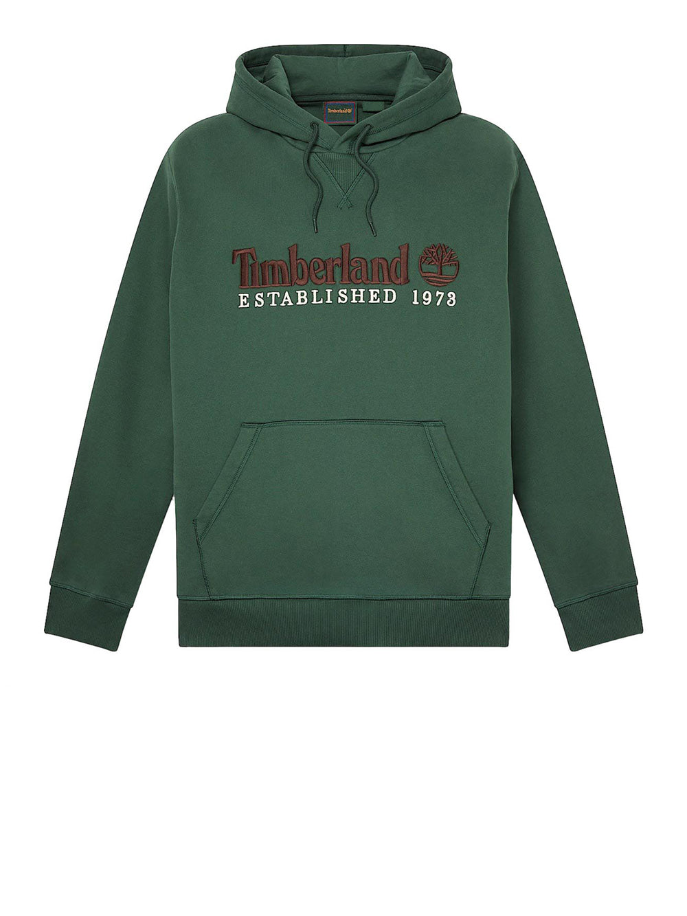TIMBERLAND Felpa Timberland con Logo Established 1973 Ricamato Verde Scuro