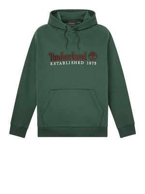 TIMBERLAND Felpa Timberland con Logo Established 1973 Ricamato Verde Scuro