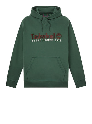 TIMBERLAND Felpa Timberland con Logo Established 1973 Ricamato Verde Scuro