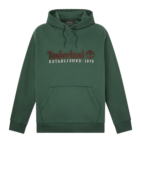 TIMBERLAND Felpa Timberland con Logo Established 1973 Ricamato Verde Scuro