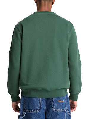 TIMBERLAND Timberland Felpa Girocollo con Logo Established 1973 Ricamato Verde Scuro