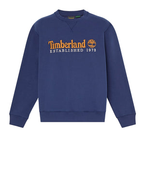 TIMBERLAND Timberland Felpa Girocollo con Logo Established 1973 Ricamato Navy