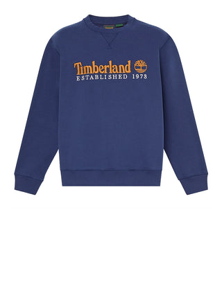 TIMBERLAND Timberland Felpa Girocollo con Logo Established 1973 Ricamato Navy