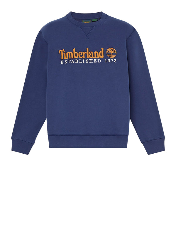 TIMBERLAND Timberland Felpa Girocollo con Logo Established 1973 Ricamato Navy