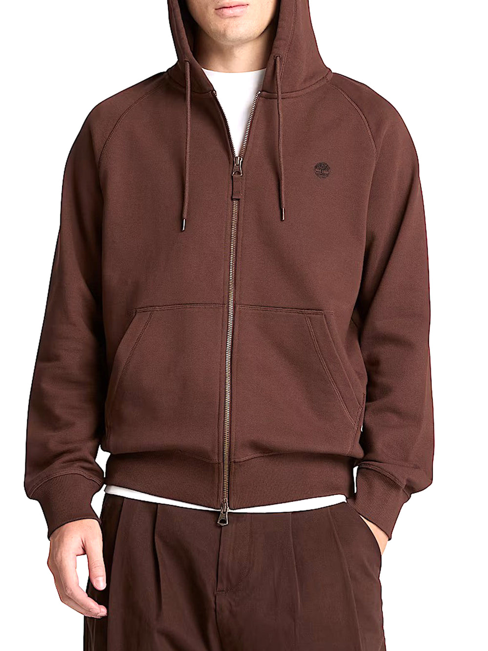 TIMBERLAND Felpa Lb Full Zip Timberland - Marrone Scuro
