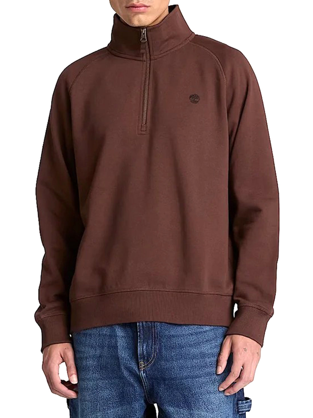 TIMBERLAND Felpa Tree Embroidered Logo 1/4 Zip Lb Timberland - Marrone Scuro