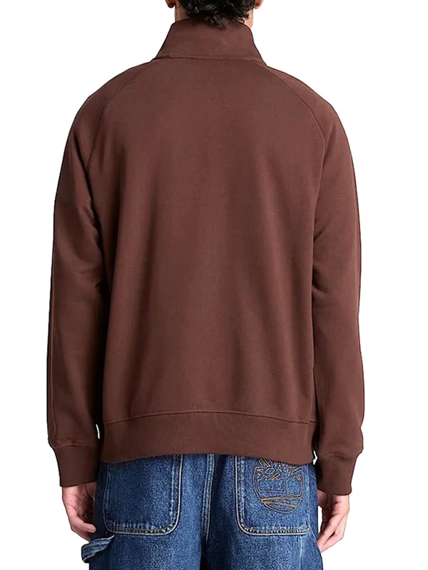 TIMBERLAND Felpa Tree Embroidered Logo 1/4 Zip Lb Timberland - Marrone Scuro