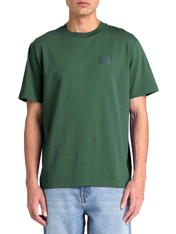TIMBERLAND T-Shirt Silicon Badge Ss Timberland - Verde Scuro