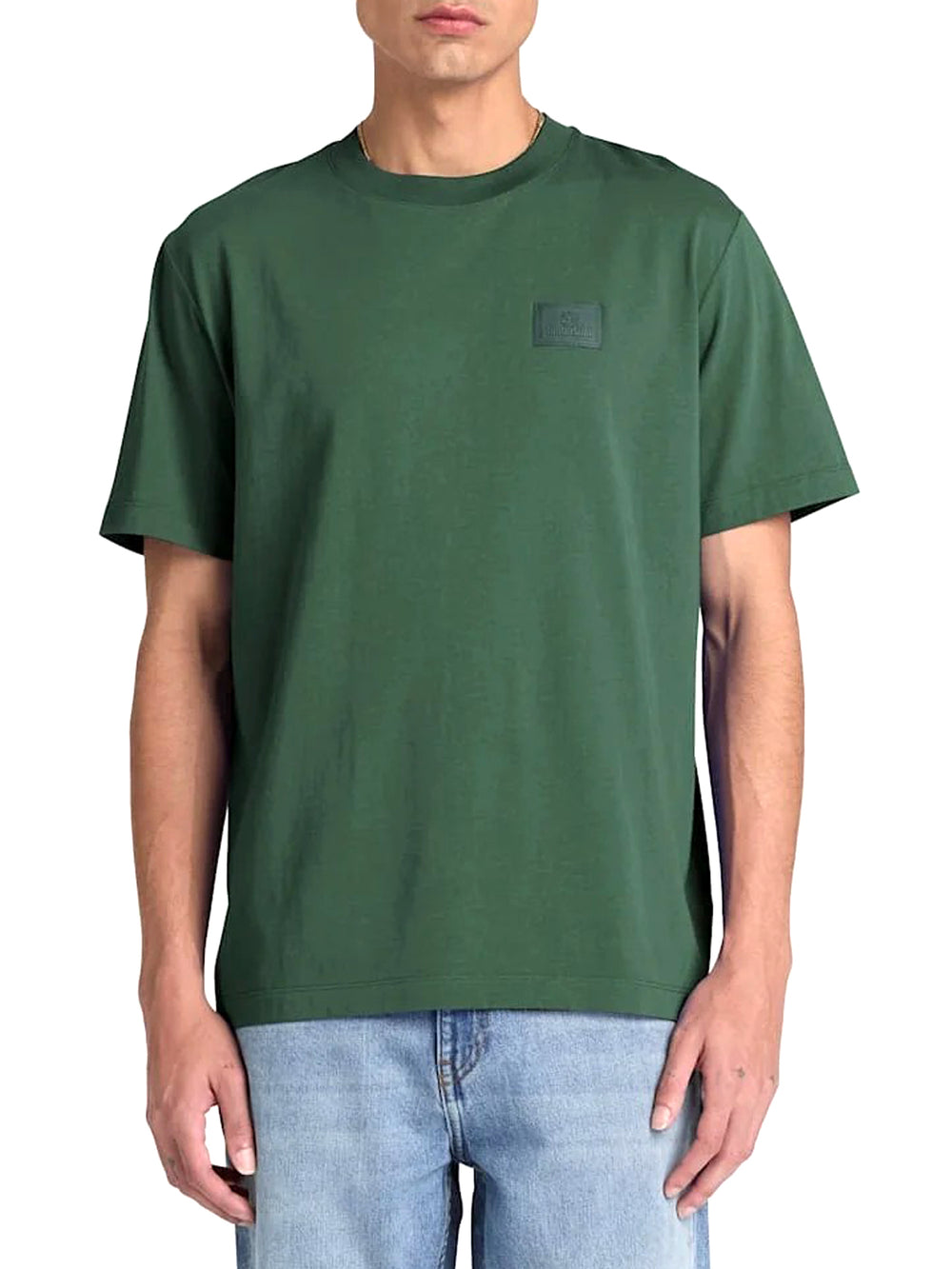 Timberland T-Shirt Silicon Badge Ss Timberland - Verde Scuro