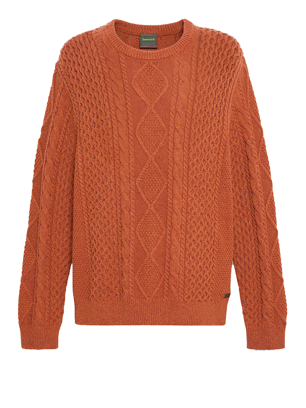 TIMBERLAND Maglione Timberland Girocollo in Maglia a Trecce Phillips Brook Marrone