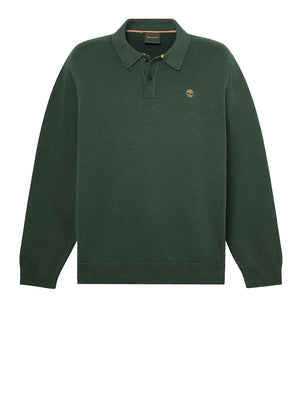 TIMBERLAND Maglione Timberland Stile Polo in Cotone Williams River Verde