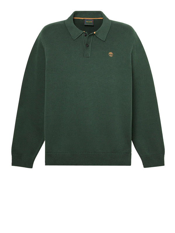 TIMBERLAND Maglione Timberland Stile Polo in Cotone Williams River Verde