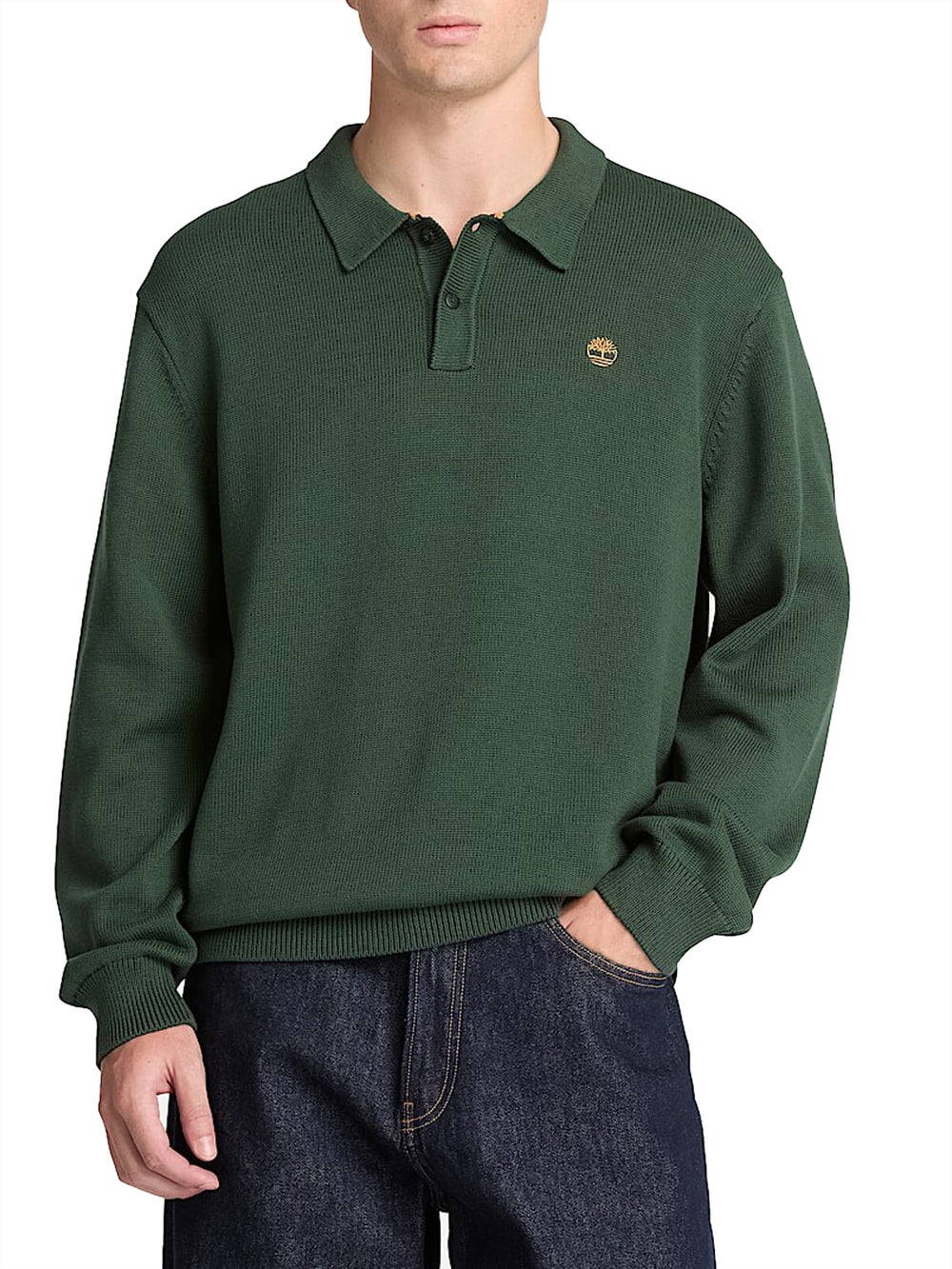 TIMBERLAND Maglione Timberland Stile Polo in Cotone Williams River Verde