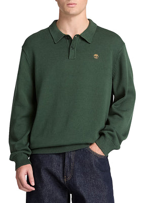 TIMBERLAND Maglione Timberland Stile Polo in Cotone Williams River Verde