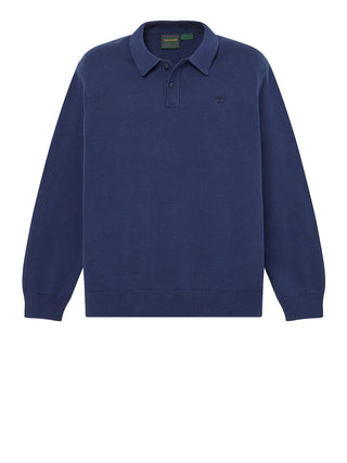 TIMBERLAND Maglione Timberland Stile Polo in Cotone Williams River Navy