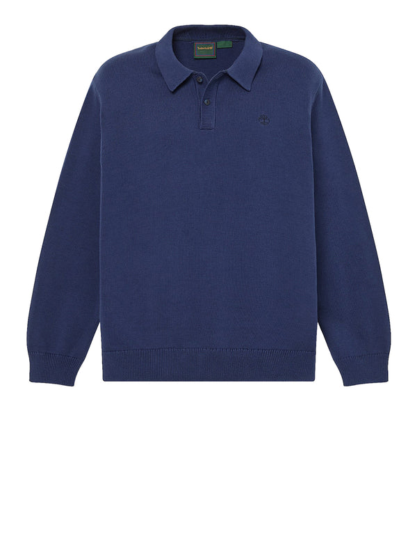 TIMBERLAND Maglione Timberland Stile Polo in Cotone Williams River Navy