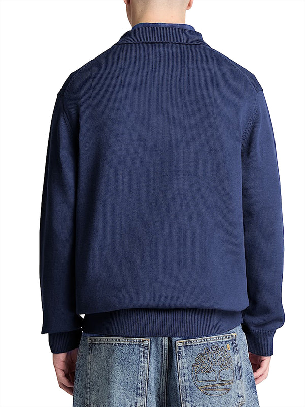 TIMBERLAND Maglione Timberland Stile Polo in Cotone Williams River Navy