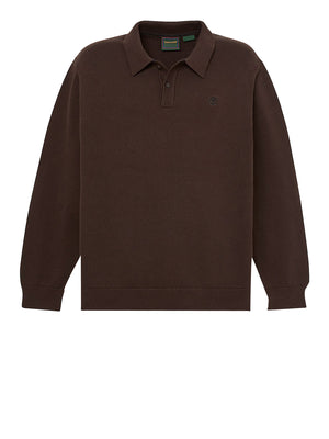 TIMBERLAND Maglione Timberland Stile Polo in Cotone Williams River Marrone