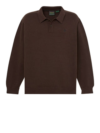 TIMBERLAND Maglione Timberland Stile Polo in Cotone Williams River Marrone