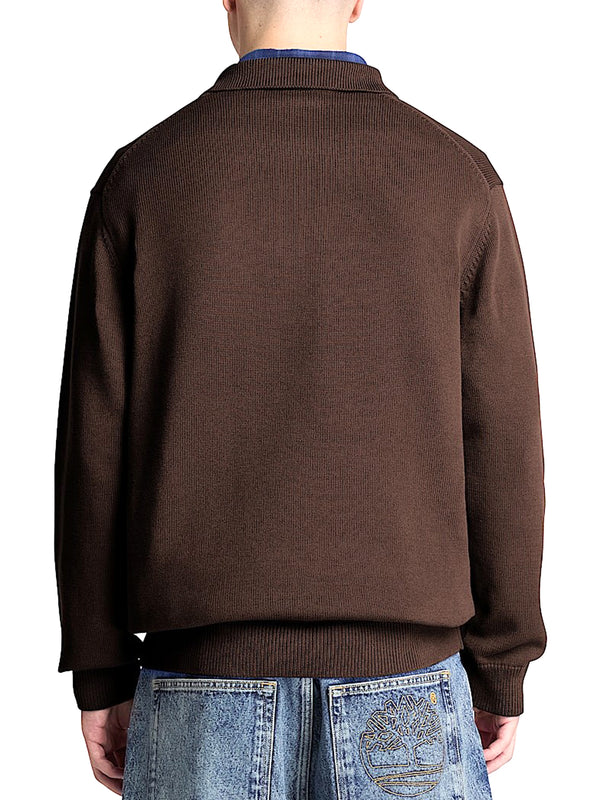 TIMBERLAND Maglione Timberland Stile Polo in Cotone Williams River Marrone