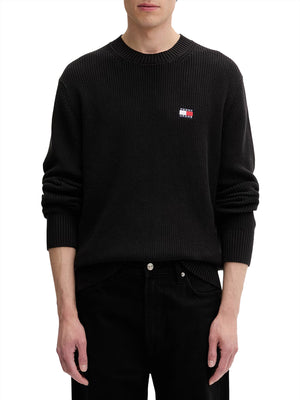 TOMMY JEANS 1USCITA Maglia Tommy Jeans Logo Ricamato Nero