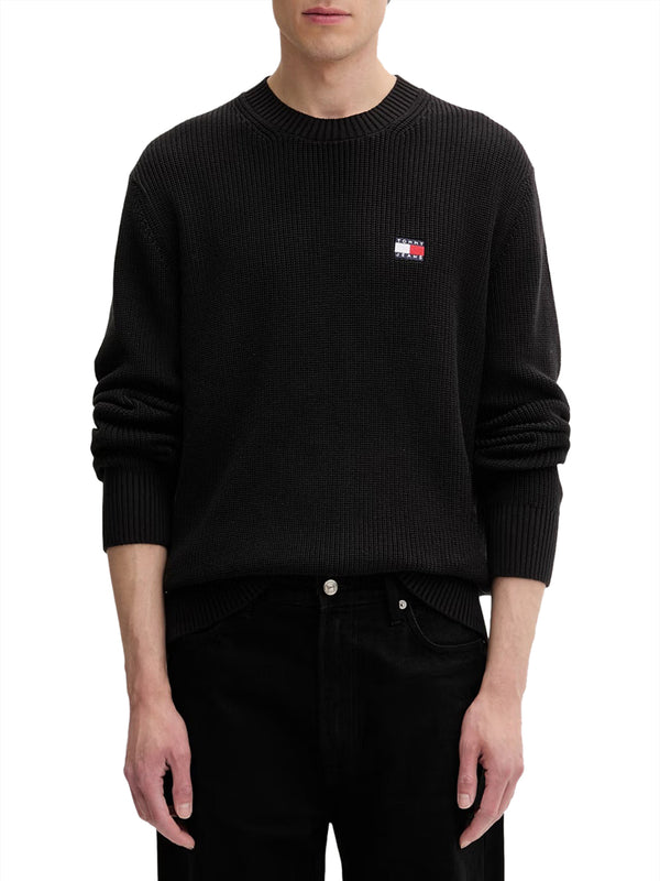 TOMMY JEANS 1USCITA Maglia Tommy Jeans Logo Ricamato Nero