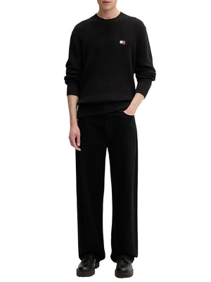 TOMMY JEANS 1USCITA Maglia Tommy Jeans Logo Ricamato Nero