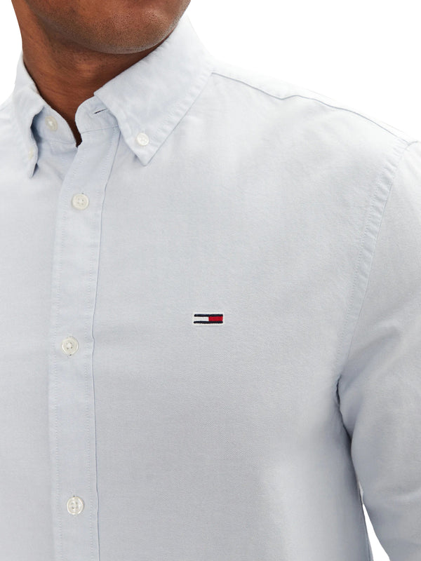TOMMY JEANS 1USCITA Camicia Tommy Hilfiger Tinta Unita Celeste