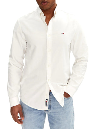 TOMMY JEANS 1USCITA Camicia Tommy Hilfiger Tinta Unita Ecru