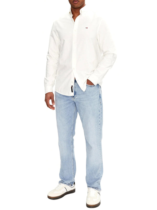 TOMMY JEANS 1USCITA Camicia Tommy Hilfiger Tinta Unita Ecru