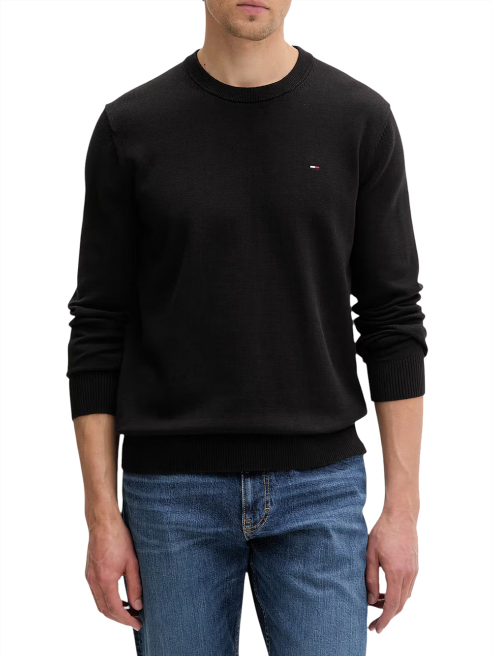 TOMMY JEANS 1USCITA Pullover Tommy Jeans Flag Slim Fit Leggero - Nero