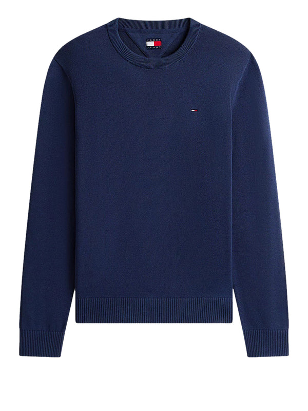 TOMMY JEANS 1USCITA Pullover Tommy Jeans Flag Slim Fit Leggero - Navy