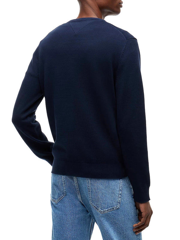 TOMMY JEANS 1USCITA Pullover Tommy Jeans Flag Slim Fit Leggero - Navy