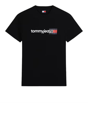 TOMMY JEANS 1USCITA T-Shirt Tommy Jeans Logo Frontale Nero