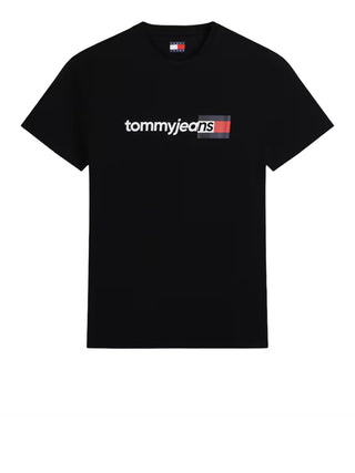 TOMMY JEANS 1USCITA T-Shirt Tommy Jeans Logo Frontale Nero