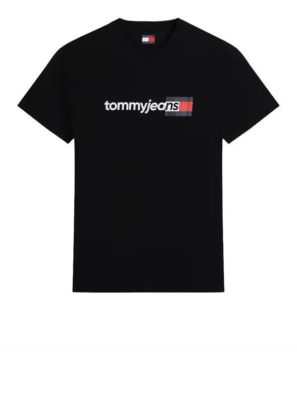 TOMMY JEANS 1USCITA T-Shirt Tommy Jeans Logo Frontale Nero