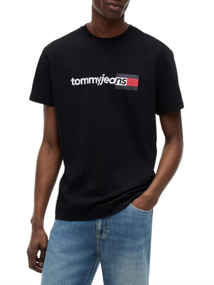 TOMMY JEANS 1USCITA T-Shirt Tommy Jeans Logo Frontale Nero