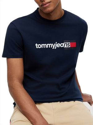 TOMMY JEANS 1USCITA T-Shirt Tommy Jeans Logo Frontale Navy