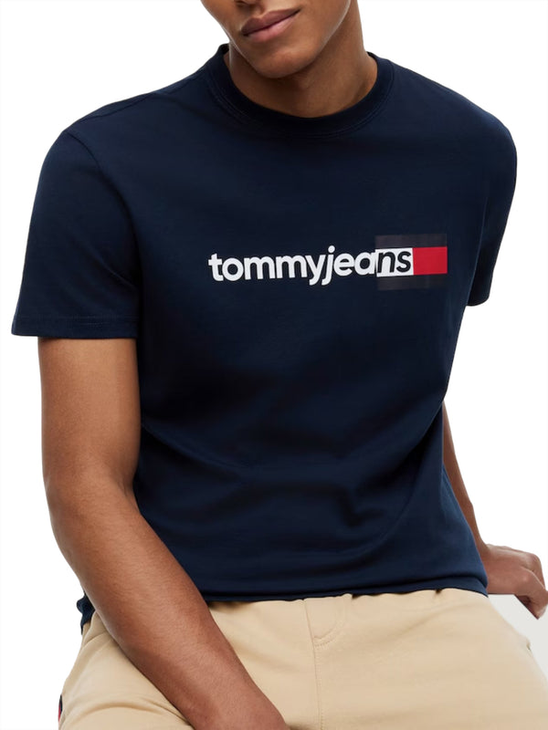 TOMMY JEANS 1USCITA T-Shirt Tommy Jeans Logo Frontale Navy